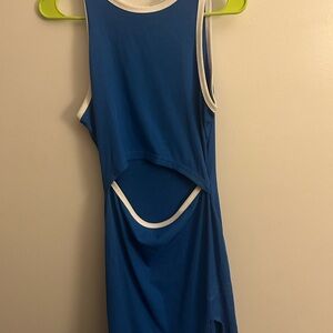 Blue Sleeveless Cutout Dress